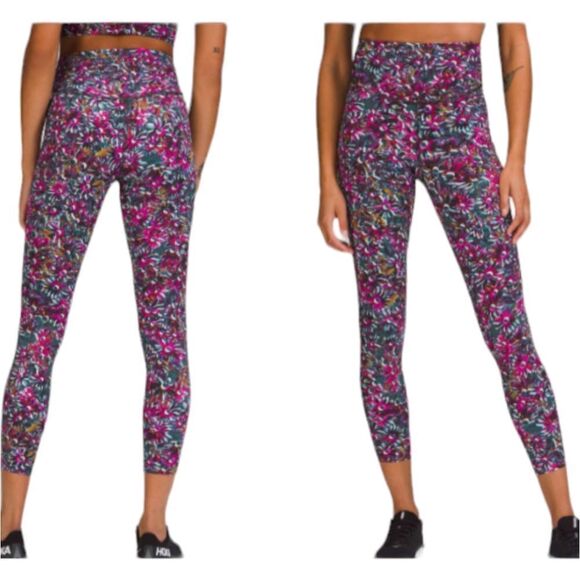 Lululemon Base Pace Leggings High-rise Running Tight Floral Electric Multi 6 - Picture 1 of 13